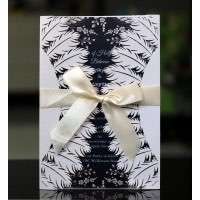 Wedding Invitation Rectangle White Card Laser Hollowed Design